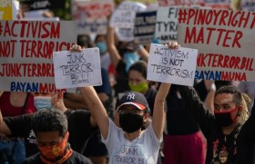 फिलिपिन्स में आतंकवाद विरोधी विधेयक के खिलाफ प्रदर्शन